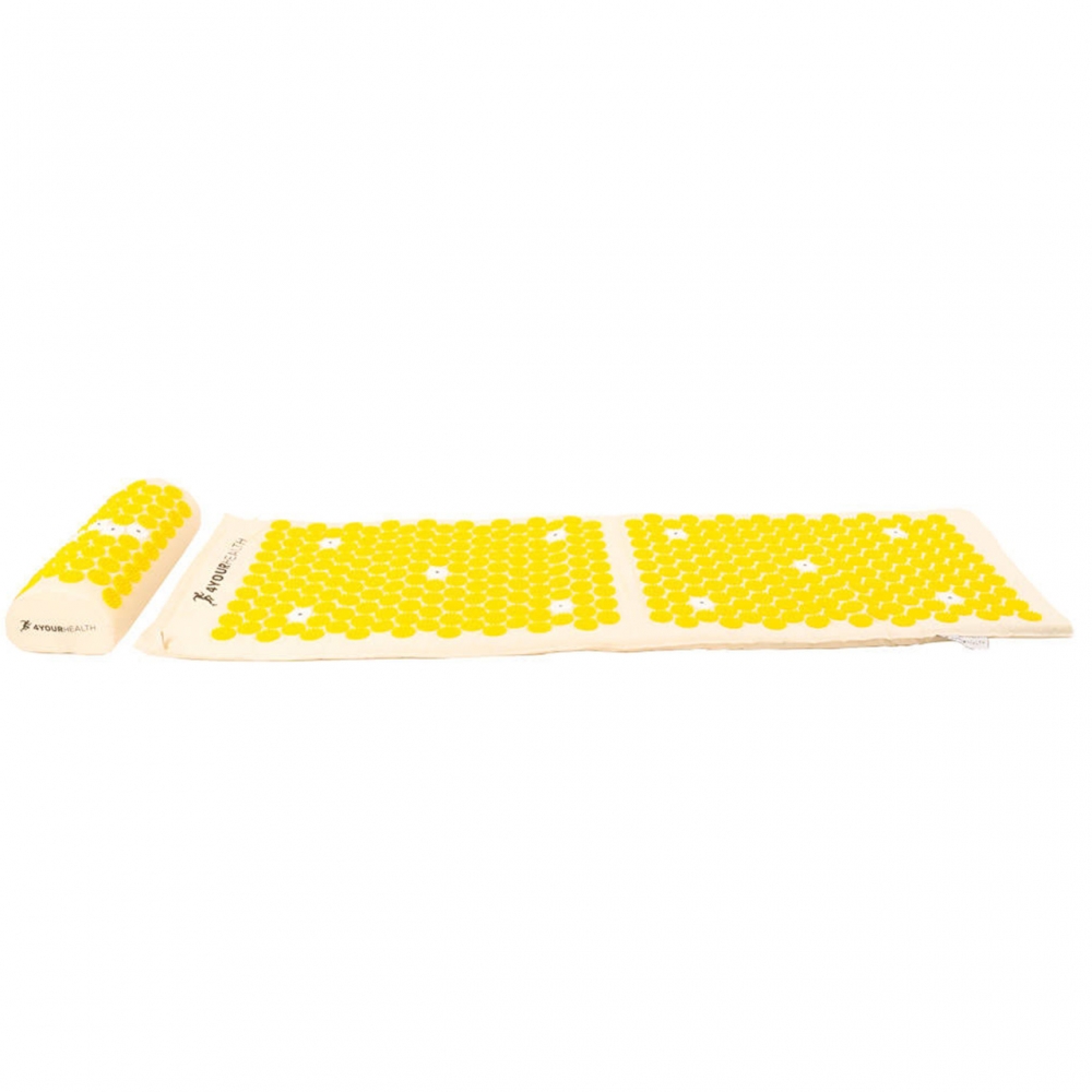 Mata do akupresury z kolcami z poduszka eko 4YourHealth 72x42 bezowo-zolta 1255