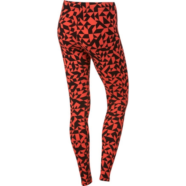 Colanti cu imprimeu Nike Nsw Club Tangrams pentru femei rosu negru