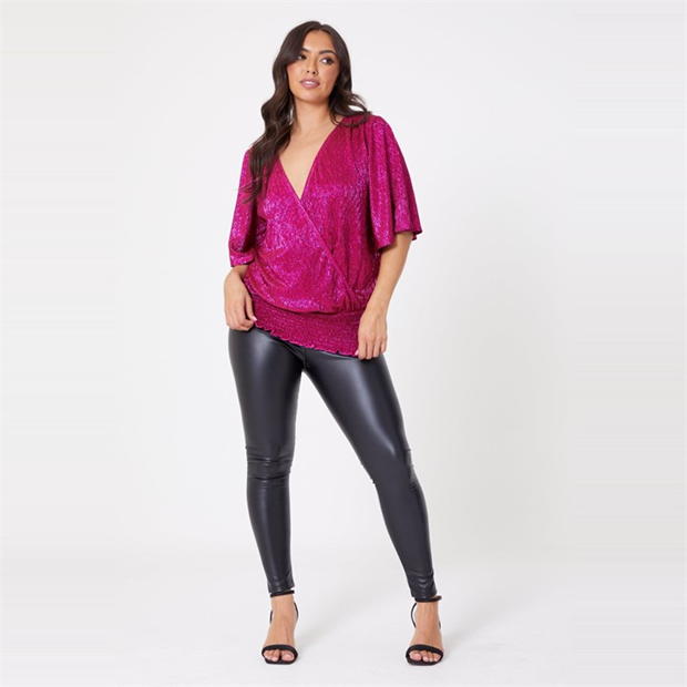 Be You Lurex Wrap Top