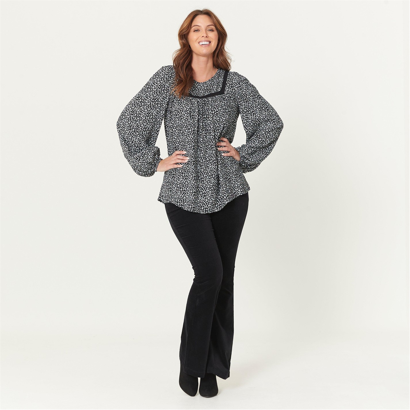 Be You Yoke neck Detail Floral Top