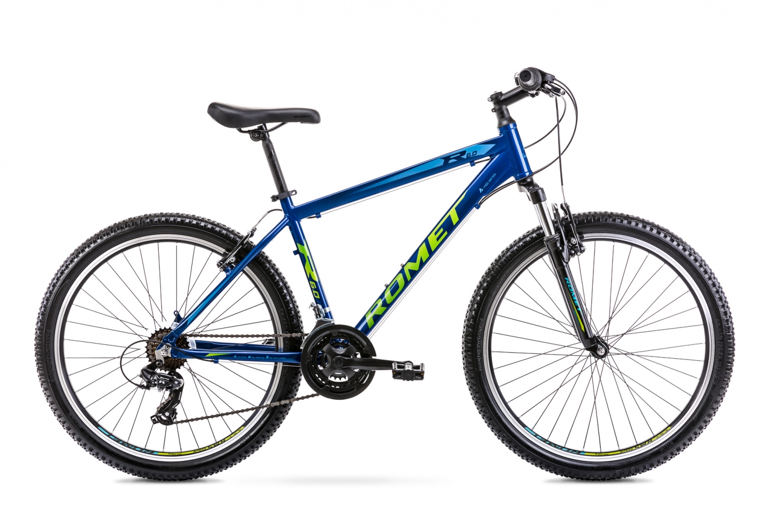 Bicicleta de munte pentru barbati Romet Rambler R6.0 Albastru/Lime 2022 Marime M/17