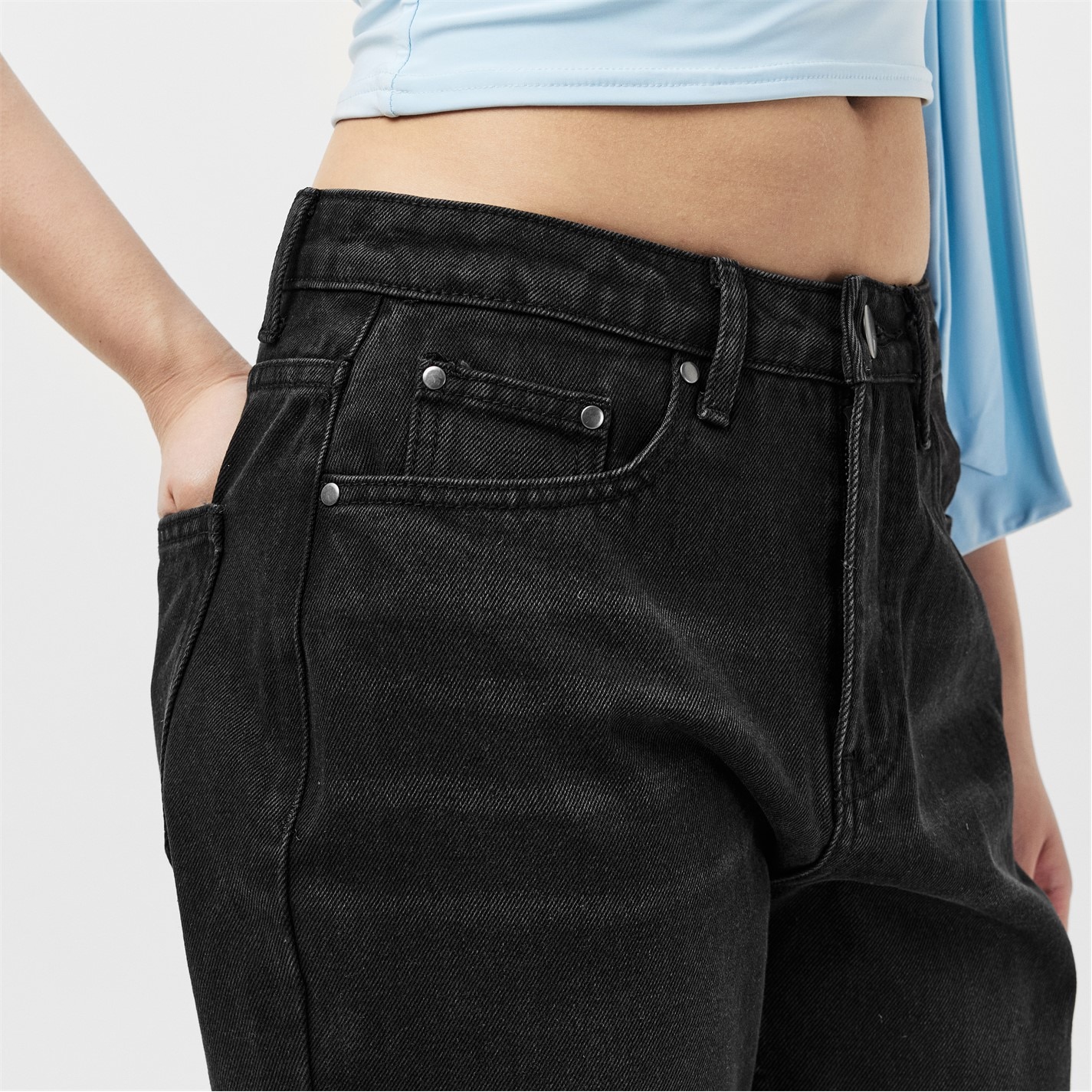 Blug Missy Empire Denim Mom dama