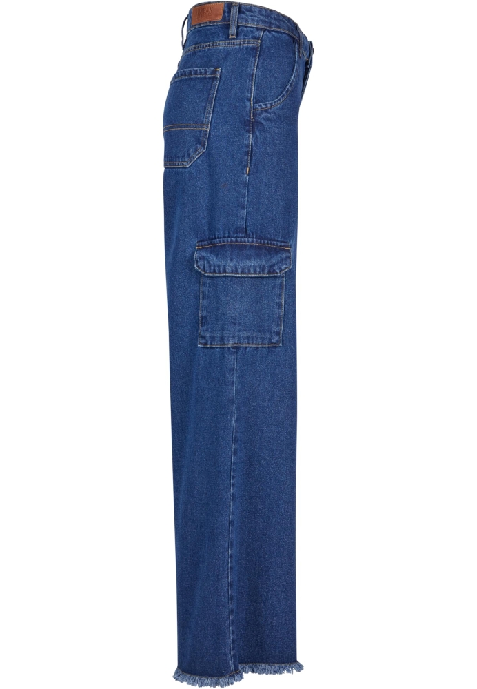Pantalon Mid Waist Cargo Denim dama Urban Classics