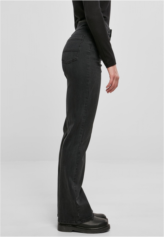 Pantalon Highwaist Straight Slit Denim dama Urban Classics