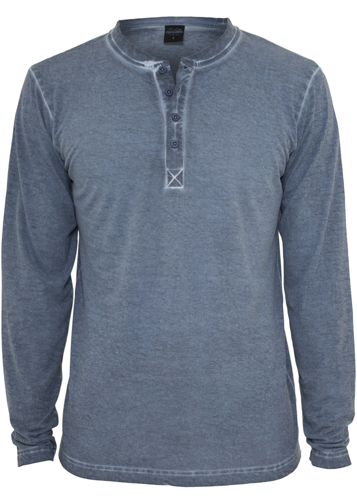 Tricou Spray Dye Henley L/S Urban Classics