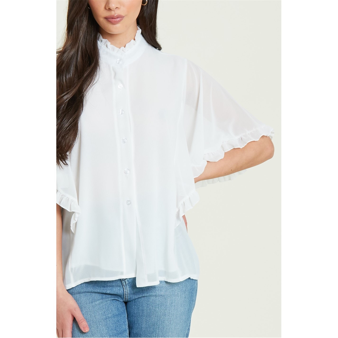 Be You Frill Button Through Blouse