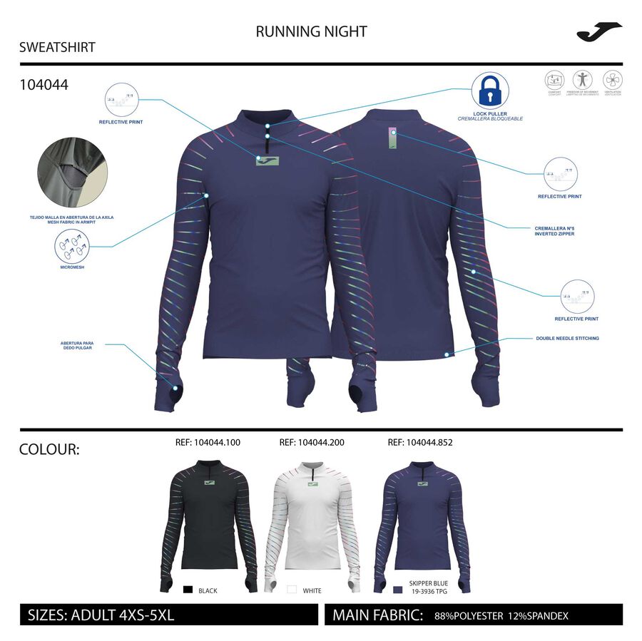 Bluza trening R-night White Joma