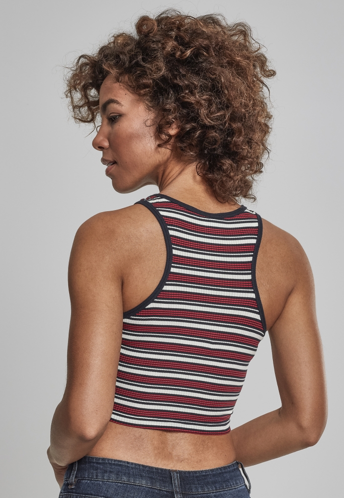 Rib Stripe Cropped Top dama Urban Classics