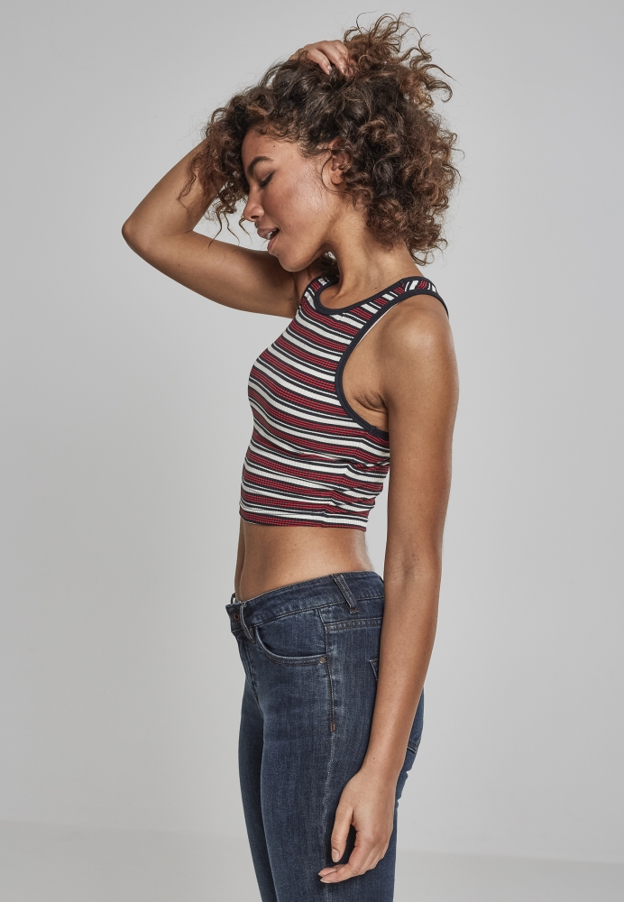 Rib Stripe Cropped Top dama Urban Classics