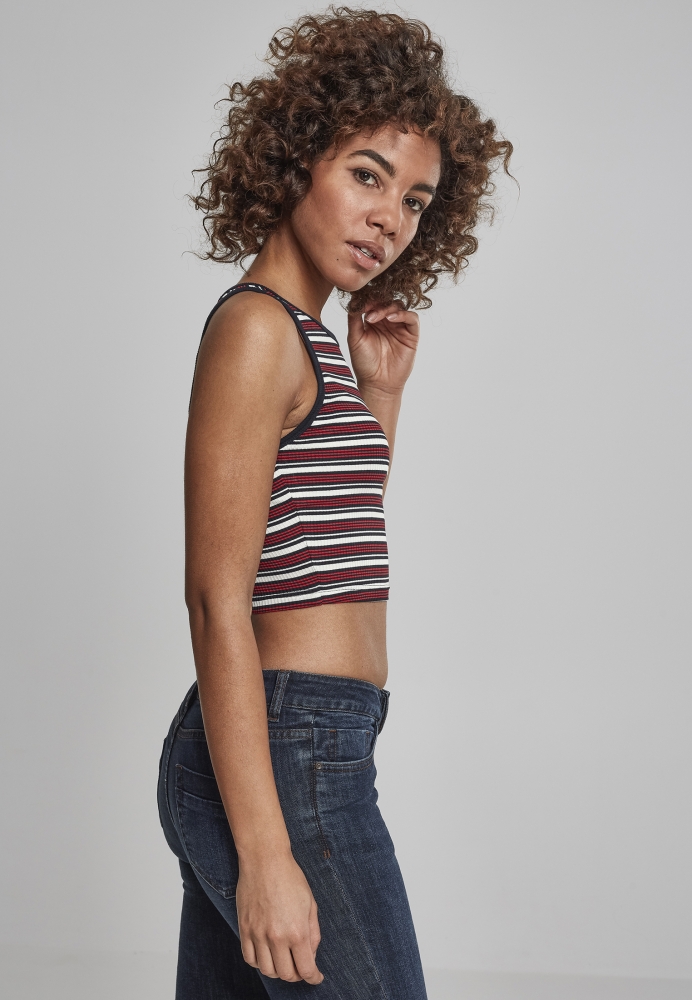 Rib Stripe Cropped Top dama Urban Classics