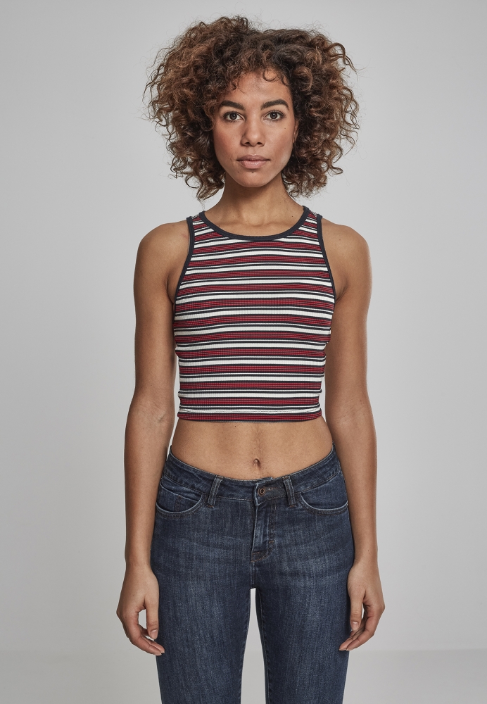 Rib Stripe Cropped Top dama Urban Classics