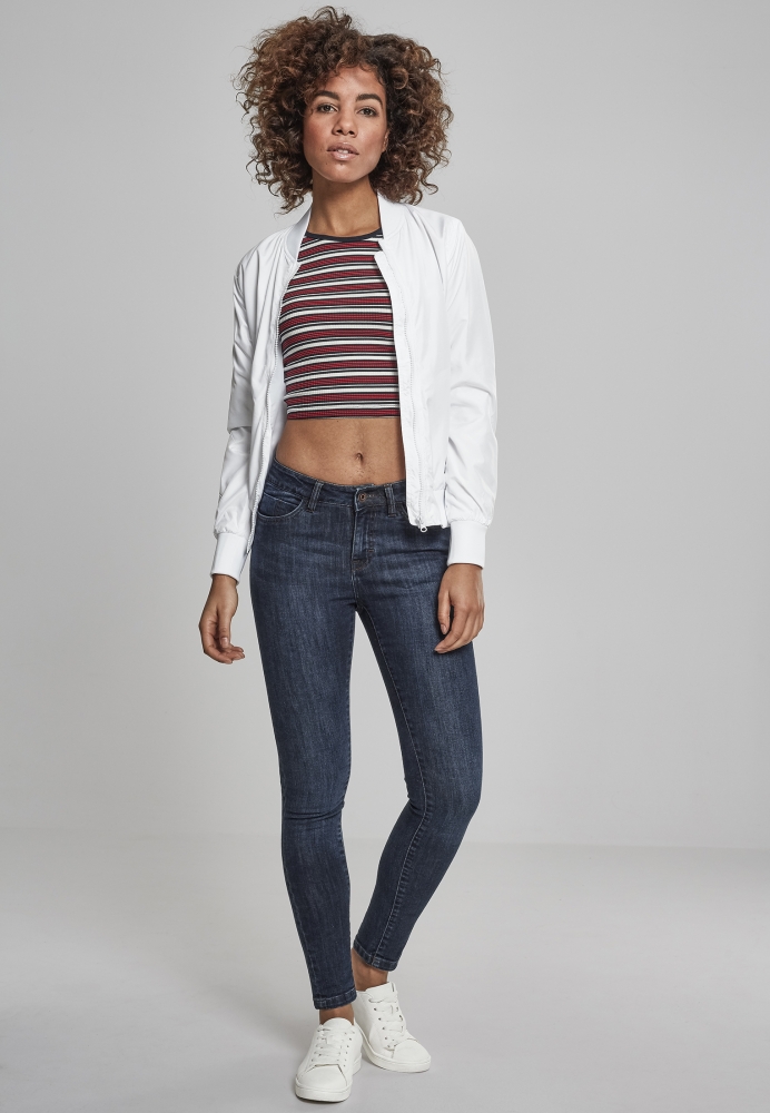 Rib Stripe Cropped Top dama Urban Classics