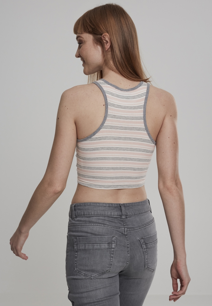 Rib Stripe Cropped Top dama Urban Classics