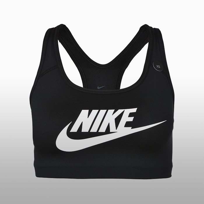 Bustiera neagra fitness Nike Swoosh Futura Bra Femei