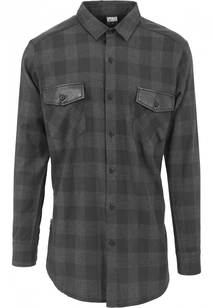 Camasa Side Zip piele Shoulder Flanell Urban Classics