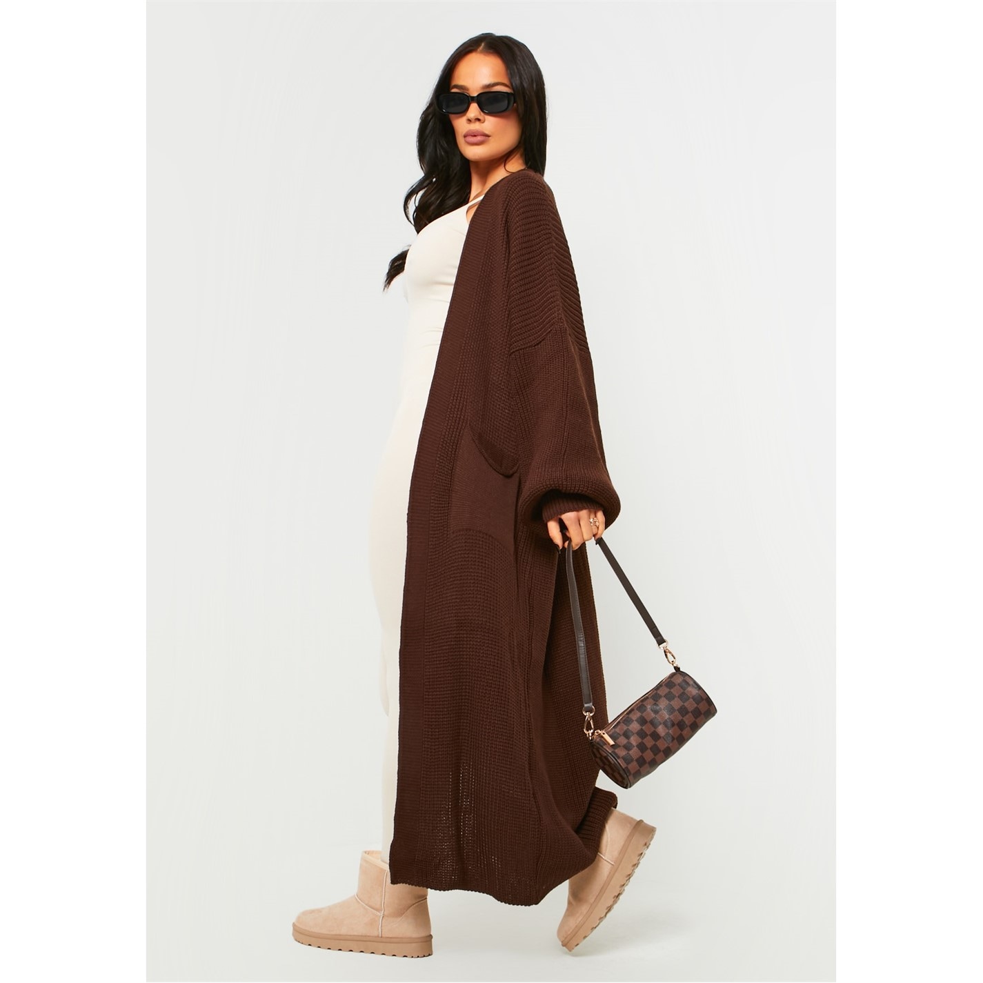 Missy Empire Balloon Sleeve Knitted Cardigan