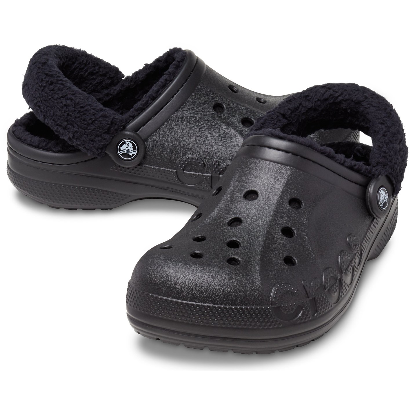 Crocs Baya Lined Fuzz-Strap Clogs dama