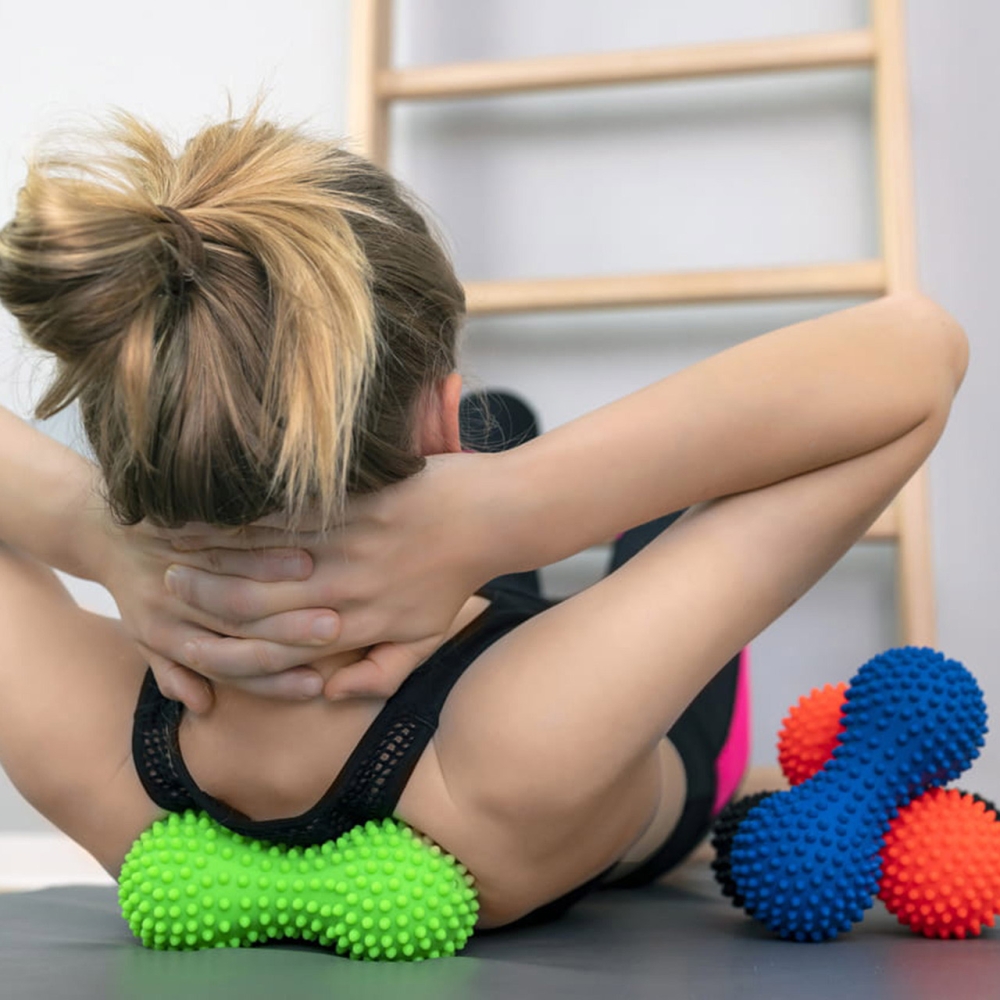 Roller for massage and rehabilitation Tullo duoball 15.5 cm red 446 AM Tullo