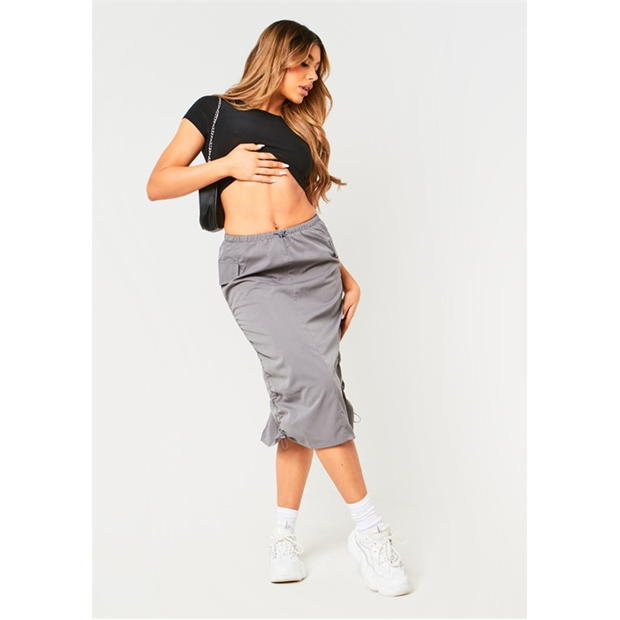 Fusta Missy Empire Ruched Side Cargo Midi