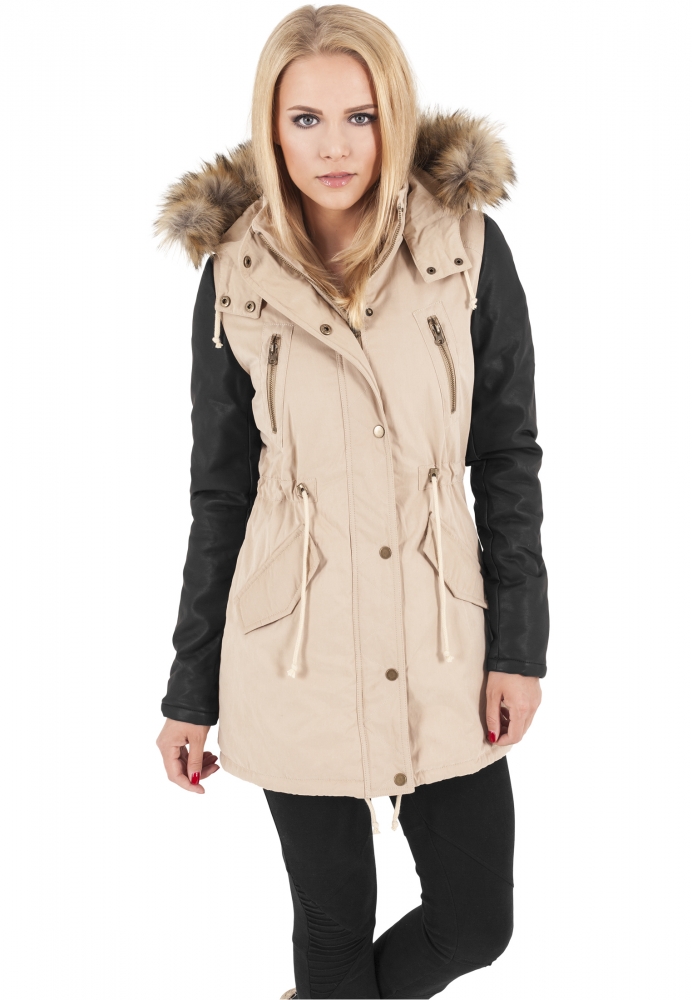 piele Imitation Sleeve Parka dama Urban Classics