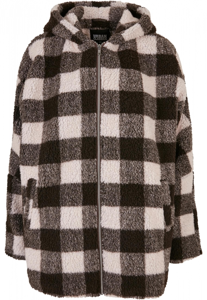 Jacheta Hooded Oversized Check Sherpa dama Urban Classics