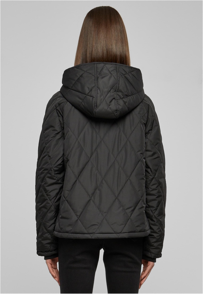 Jacheta Oversized Diamond Quilted Hooded dama Urban Classics