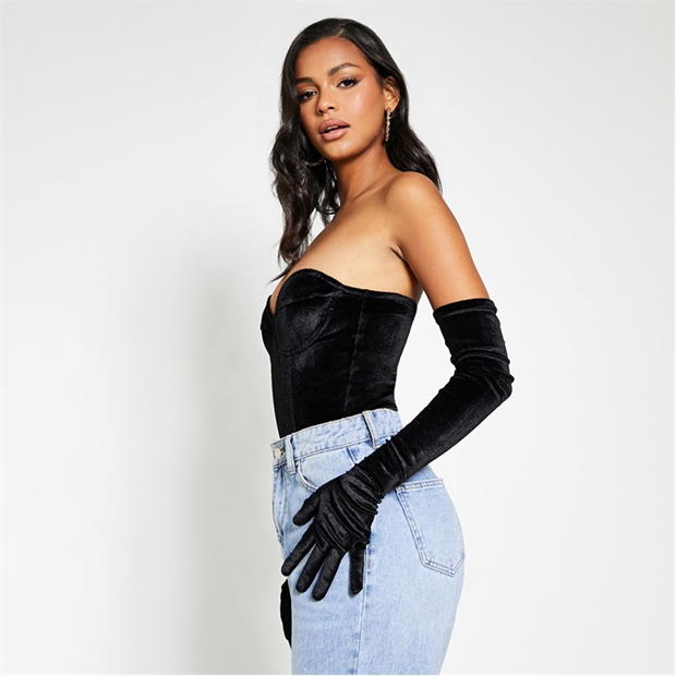 Manusa box I Saw It First Velvet Bandeau Bodysuit with