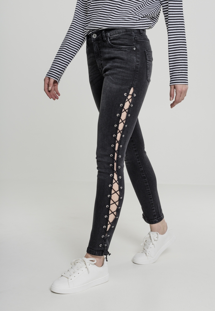 Pantalon Denim Lace Up Skinny dama Urban Classics