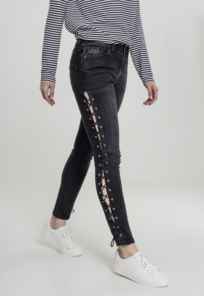 Pantalon Denim Lace Up Skinny dama Urban Classics