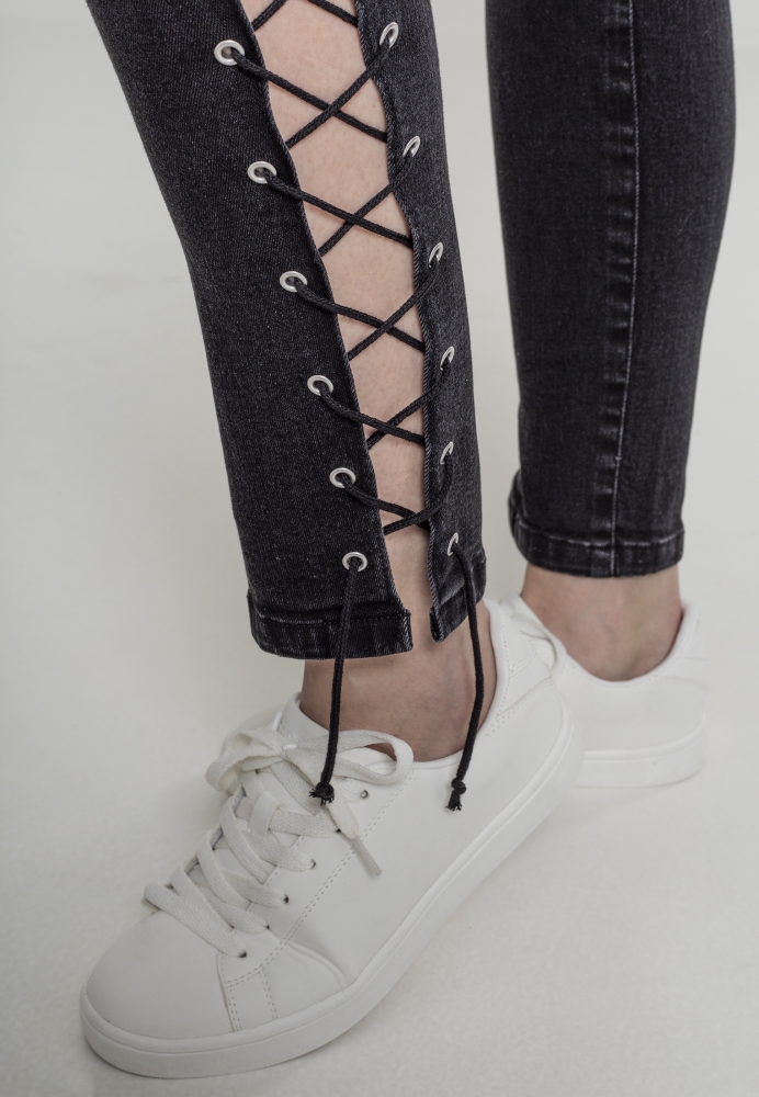 Pantalon Denim Lace Up Skinny dama Urban Classics