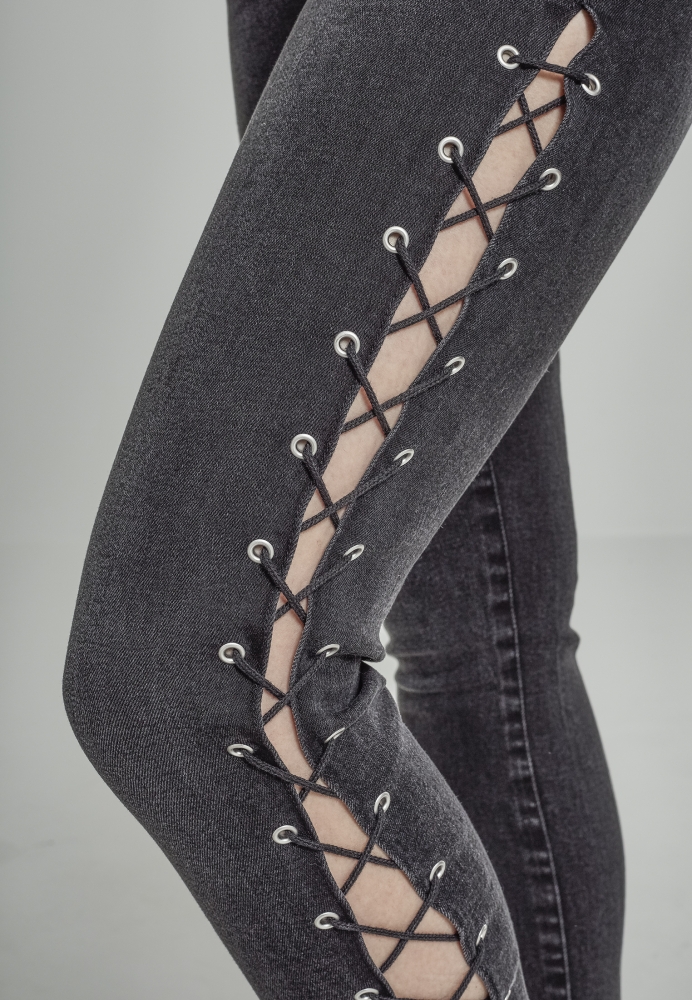 Pantalon Denim Lace Up Skinny dama Urban Classics