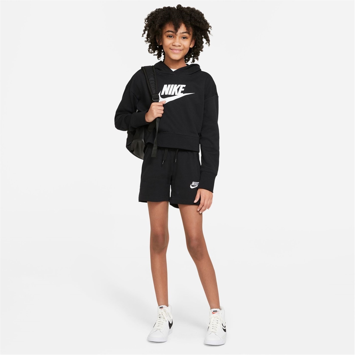 Pantalon scurt Combat Nike Sportswear Club Big () French Terry copil fetita