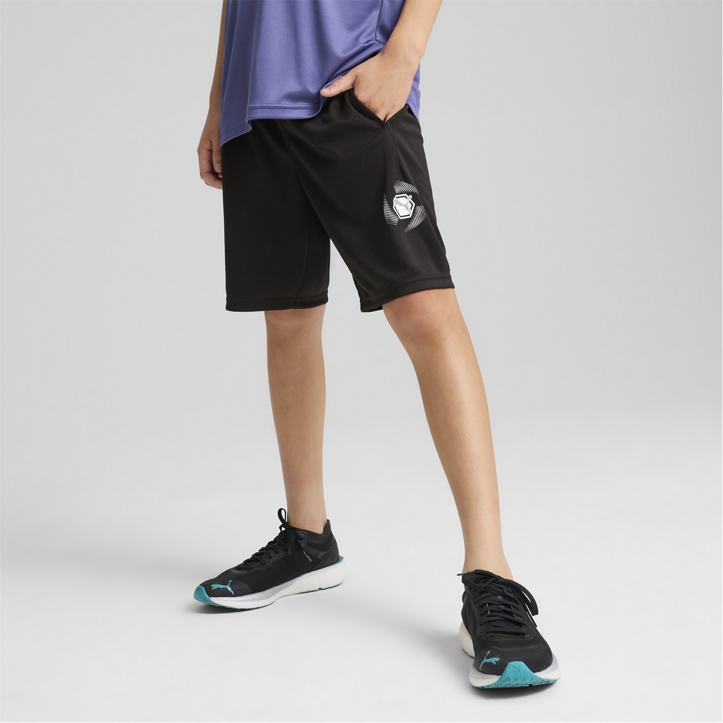 Pantalon scurt Combat Puma Active Sports Graphic Poly B Gym Short Unisex copil