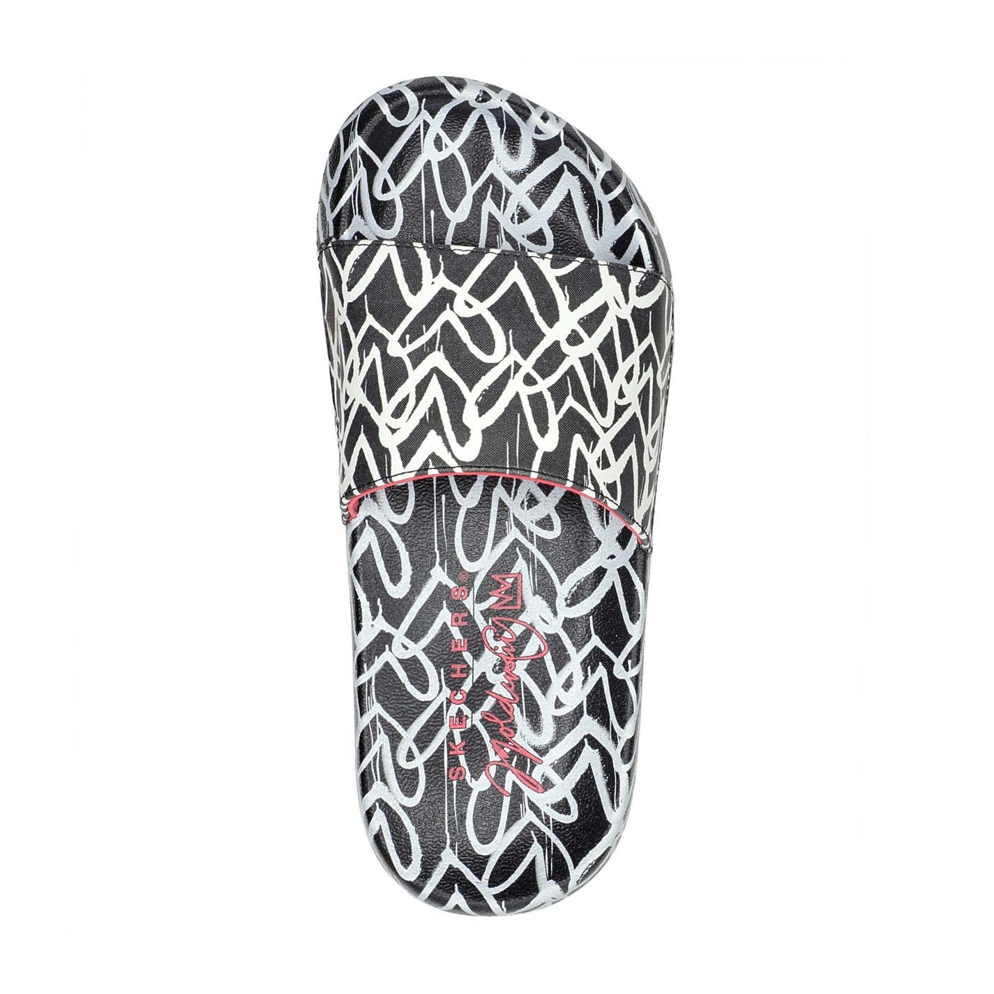 Skechers James Goldcrown Heart Print Slide Sliders fetita