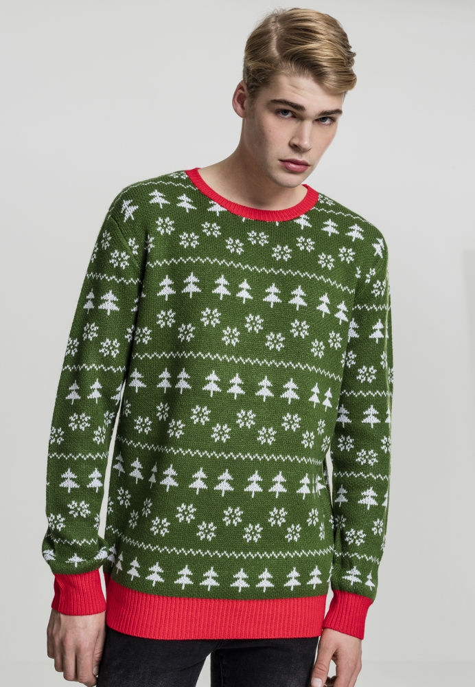 Green Trees Christmas Crewneck Urban Classics