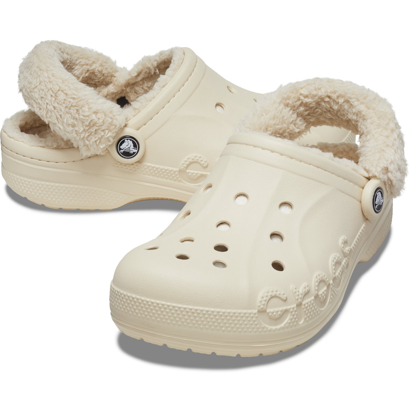 Crocs Baya Lined Fuzz-Strap Clogs dama