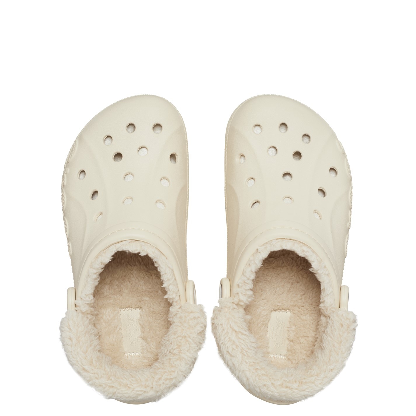 Crocs Baya Lined Fuzz-Strap Clogs dama