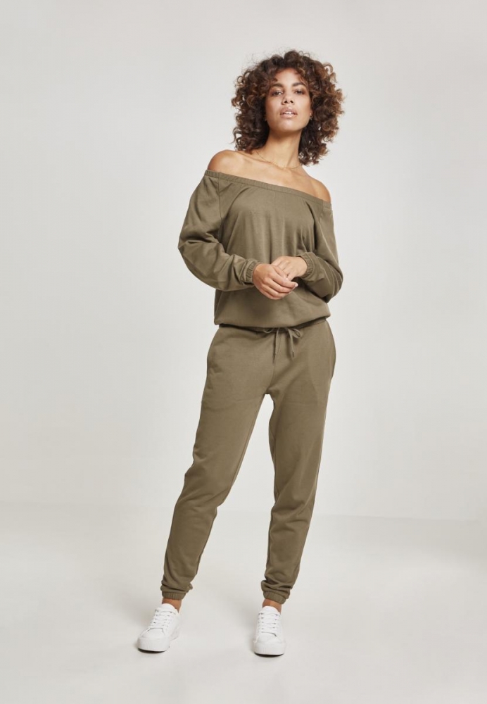 Cold Shoulder Terry Jumpsuit dama Urban Classics