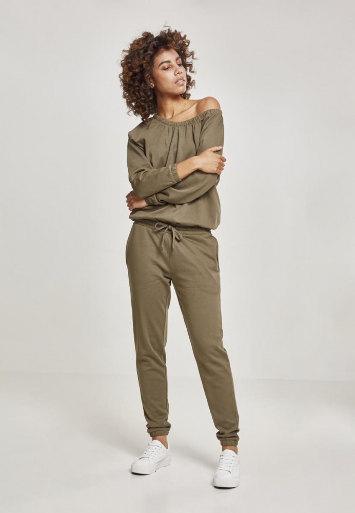 Cold Shoulder Terry Jumpsuit dama Urban Classics