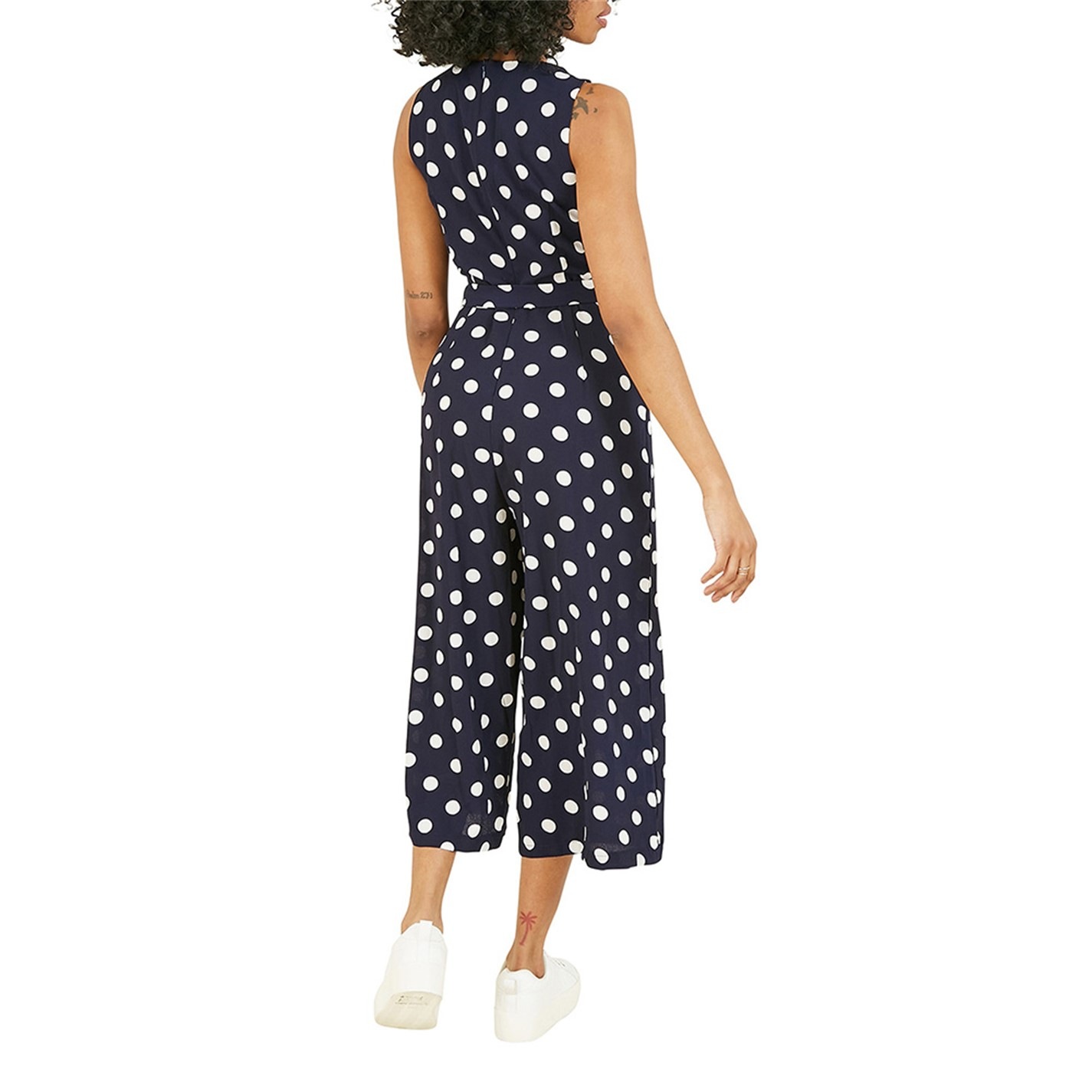 Mela London Mela London Navy Polka Dot Culotte Jumpsuit