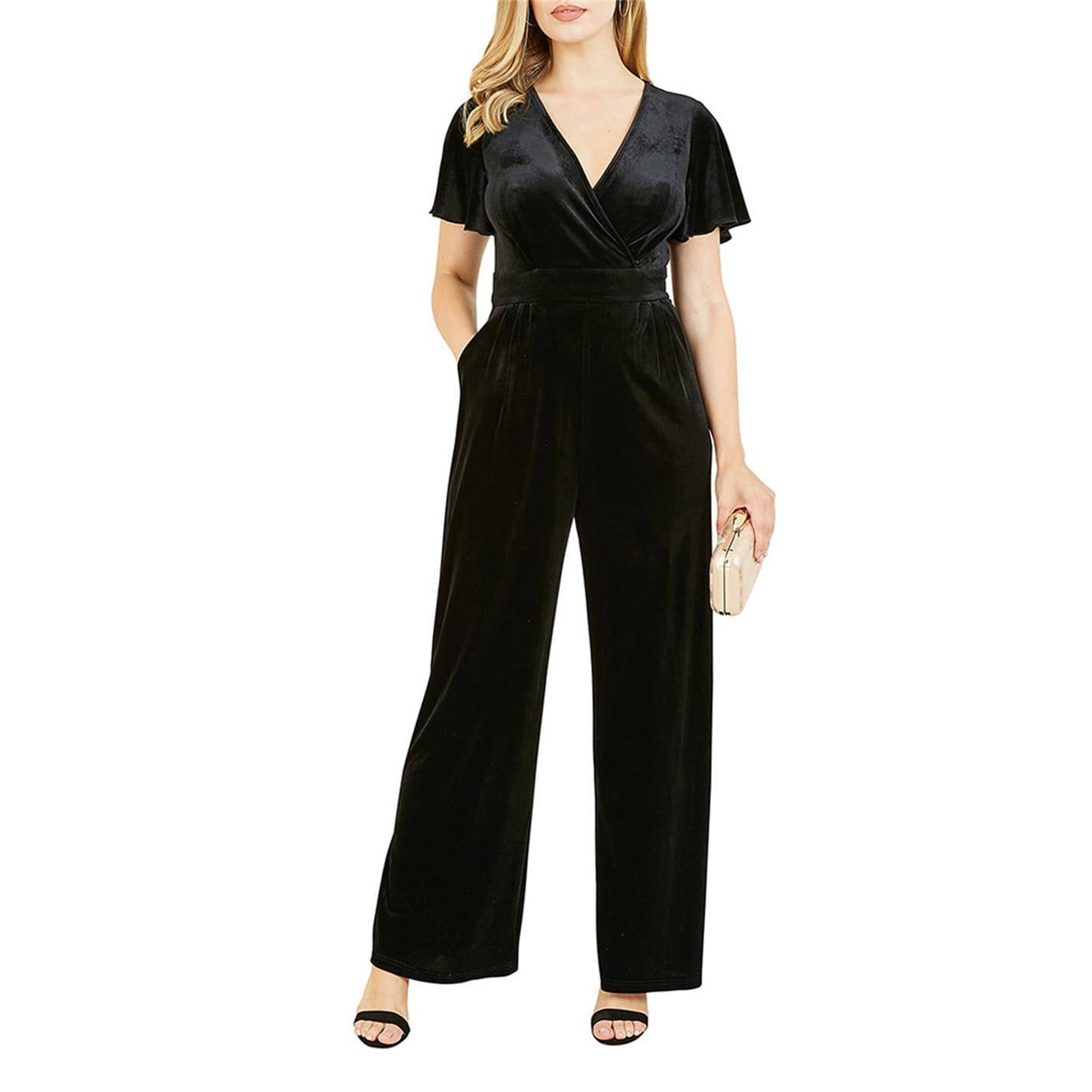 Yumi Yumi Black Jumpsuit With Angel Sleeves