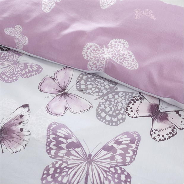 Catherine Lansfield Butterfly Reversible Duvet Cover Set