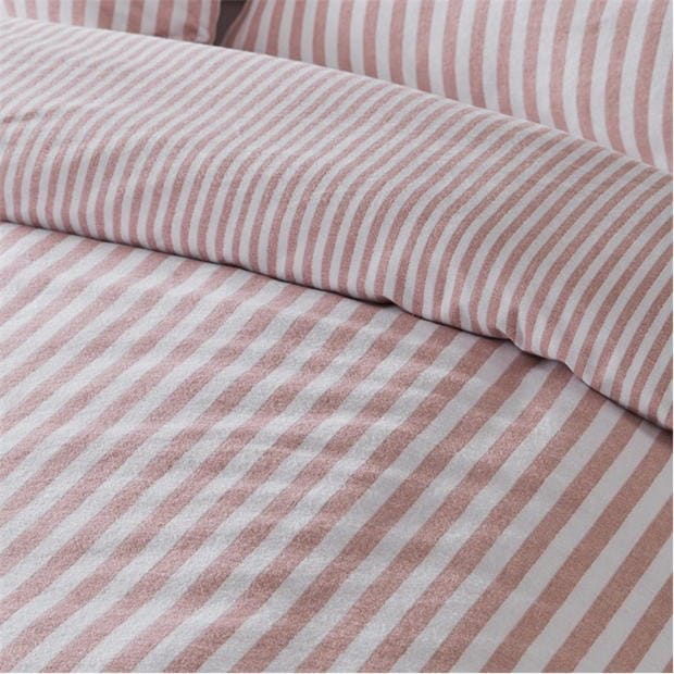 Catherine Lansfield Stripe Cotton Reversible Duvet Cover Set
