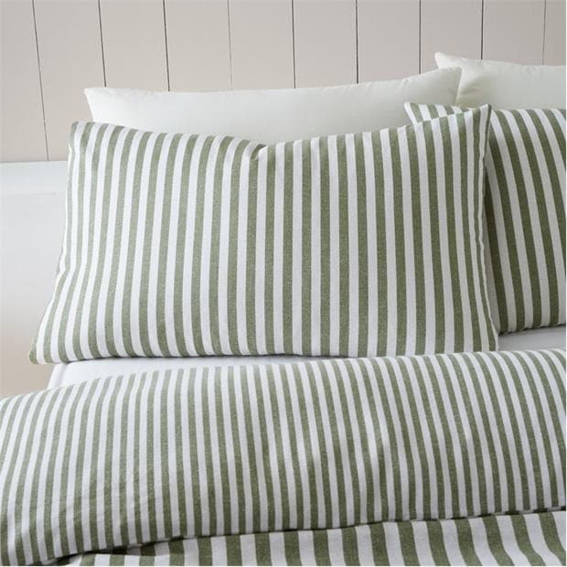 Catherine Lansfield Stripe Cotton Reversible Duvet Cover Set