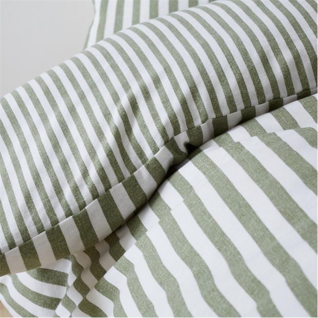 Catherine Lansfield Stripe Cotton Reversible Duvet Cover Set
