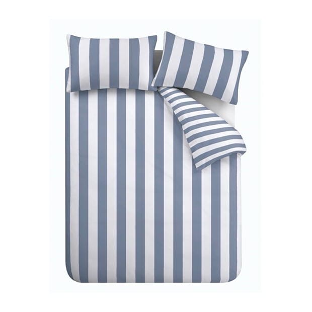 Catherine Lansfield Stripe Reversible Duvet Cover Set
