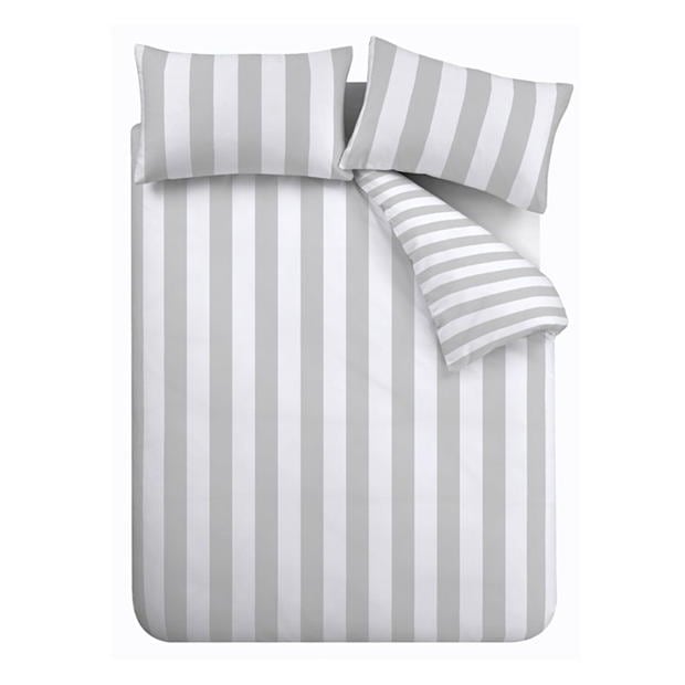 Catherine Lansfield Stripe Reversible Duvet Cover Set