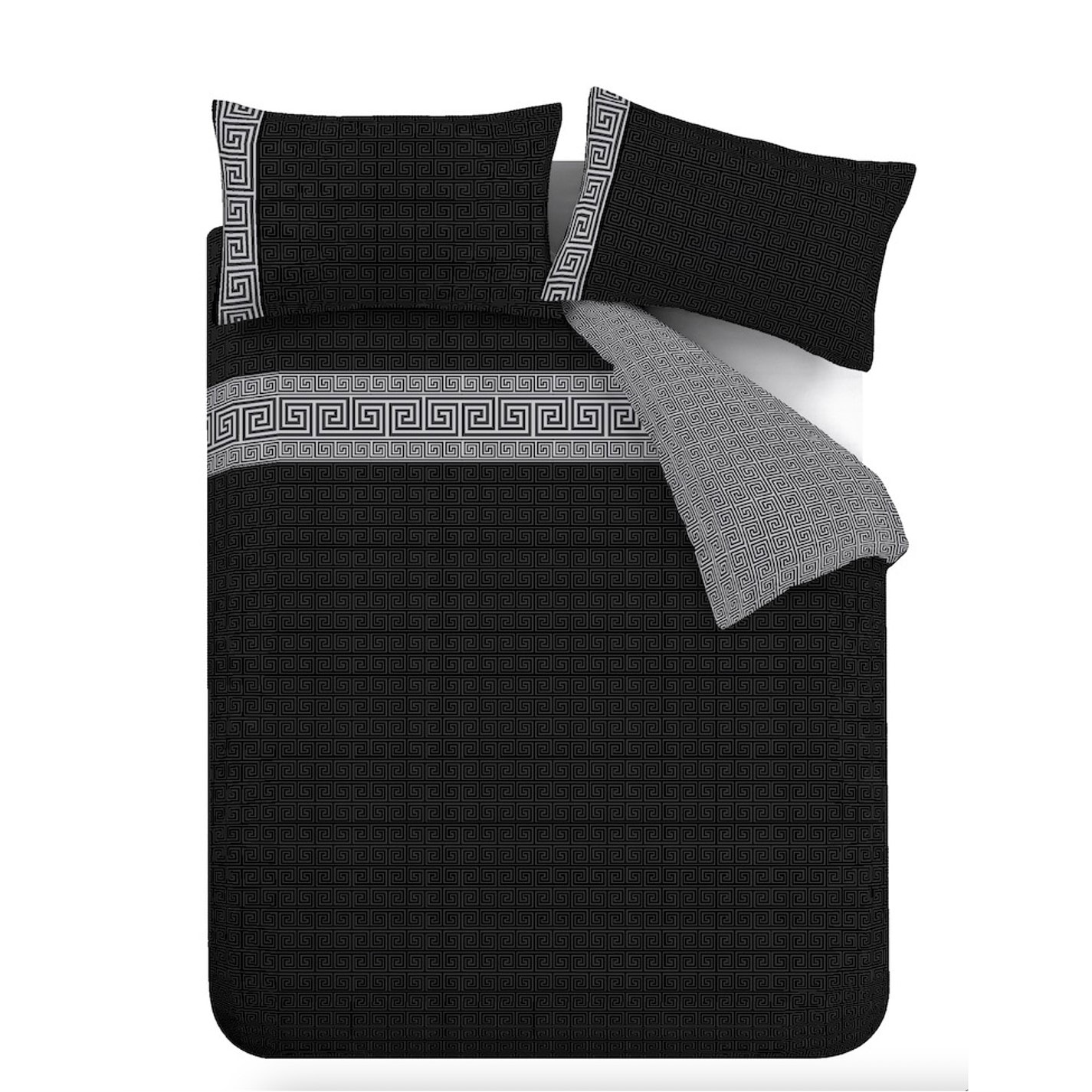 Catherine Lansfield Greek Key Reversible Duvet Cover Set