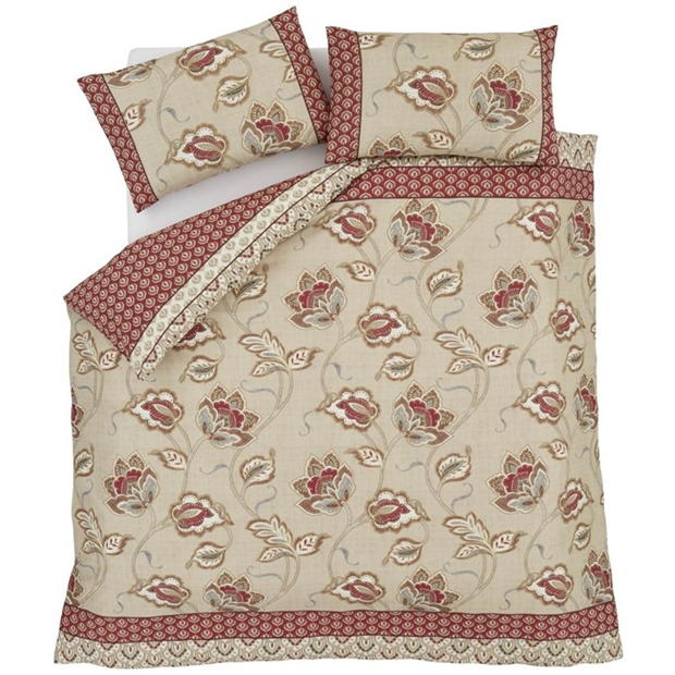 Catherine Lansfield Paisley Floral Reversible Duvet Cover Set