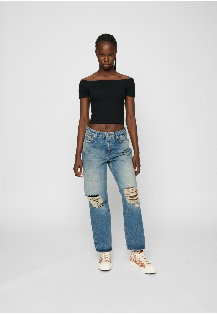 Tricou Organic Off Shoulder Rib 2-Pack dama Urban Classics